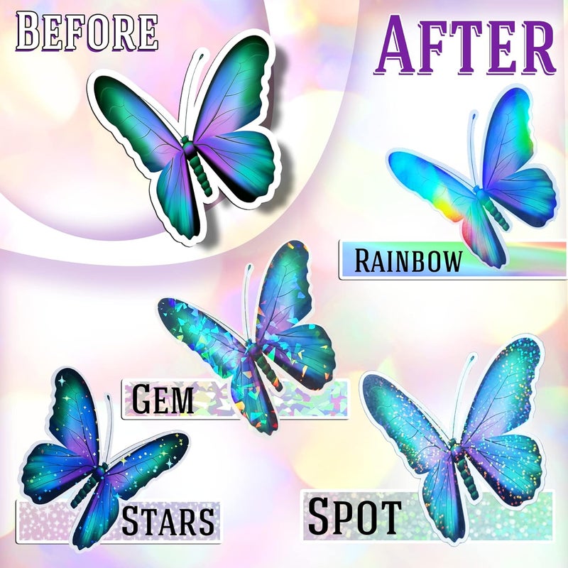 KOALA PAPER Koala Holographic Laminate Sheets A4 - Clear Self-Adhesive Sticker Paper, 25 Sheets Transparent Waterproof Overlay for Stickers - Gem, Dot, Rainbow, Star Patterns - Image 4